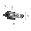 Azores 16 In 2-Lights Bathroom Vanity Light With Clear Fluted Glass, Black Finish Online Hot Sale