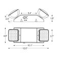LED Emergency Light, 2 Watts, 2 Adjustable Light Heads, 120-277V, White Supply