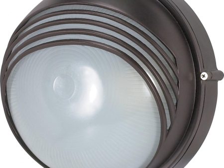 10 In. Outdoor Round Bulkhead Light Bronze finish Online Hot Sale