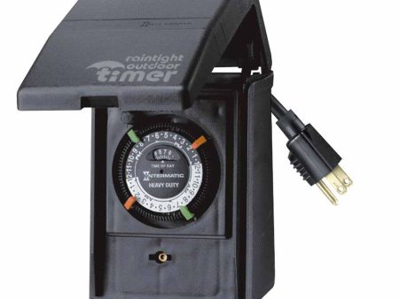 15 Amp 120-Volt 24-Hour Outdoor Mechanical Timer Switch, Black Online Hot Sale