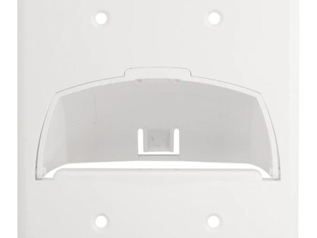 On-Q Hinged Bullnose Wall Plate, Double Gang, White Cheap