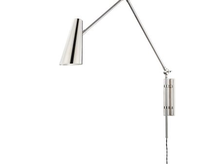 Lorne 26 in. Plug In Swing Arm Wall Sconce Polished Nickel finish Discount