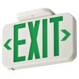 LED Exit Sign, Universal Face with Red Green Letters, White Finish Cheap