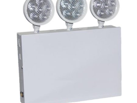 LED Emergency Light, 3 Watts,  3-Lamp Heads, 120-277V, Steel Housing, White Sale