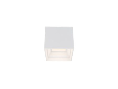 Kube 5 In. LED Outdoor Flush Mount 3500K White finish For Sale