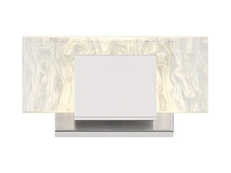 Kasha 9 in. LED Bath Sconce Chrome & Nickel Finish Hot on Sale