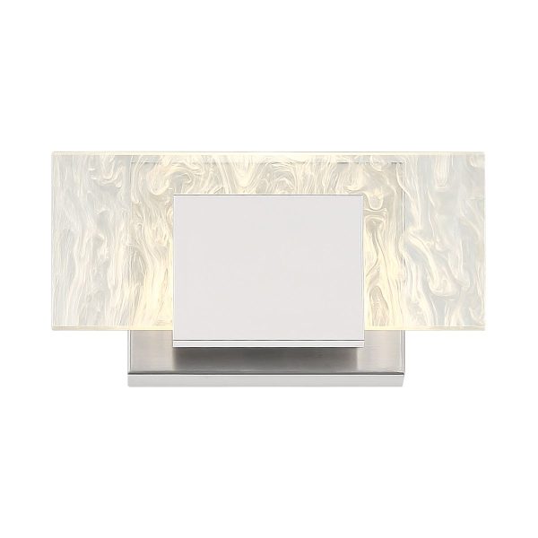 Kasha 9 in. LED Bath Sconce Chrome & Nickel Finish Hot on Sale