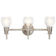 Greenbrier 24 In 3-Lights Bathroom Vanity Light With Clear Seeded Glass, Brushed Nickel Finish Online