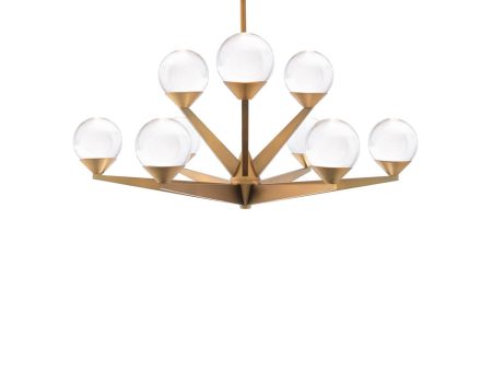 Double Bubble 27 in. 9 Lights LED Chandelier Brass Finish Online