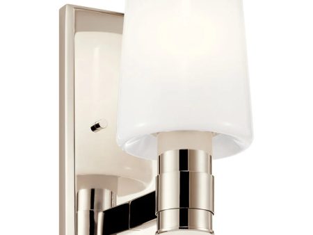 Adani 8  1-Light Wall Sconce With Opal Glass, Polished Nickel Finish Hot on Sale