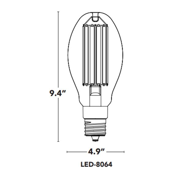 Filament Retrofit LED Bulb ED37, 54W, 10000lm, 5000K, 320W Equal, EX39 Mogul Base, 120-277V on Sale