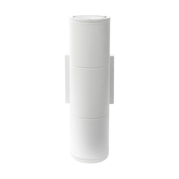 12 In 2 Lights LED Outdoor Cylinder Wall Light Up Down Lights White Finish For Cheap