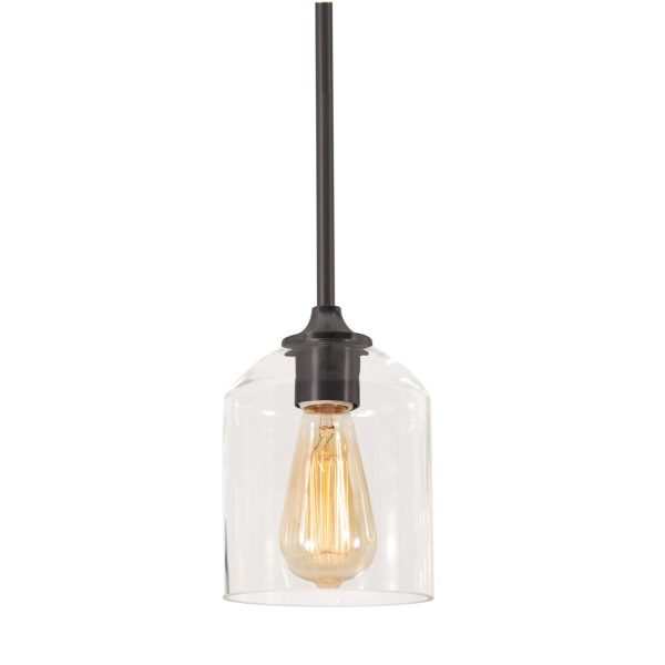 William 6 In. Pendant Light Black Finish Discount