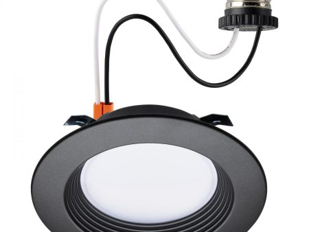 4 inch Retrofit LED Can Light, 7 Watts, 600 Lm, Selectable 2700K to 5000K, Bronze Baffle Trim Fashion