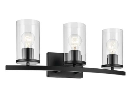 Crosby 23 In 3-Lights Bathroom Vanity Light, Black Finish Fashion