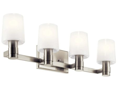 Adani 30 In 4-Lights Bathroom Vanity Light With Opal Glass, Brushed Finish Online Sale