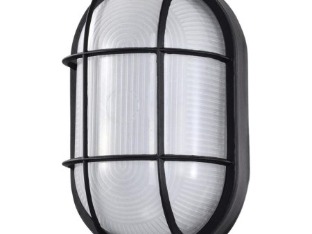 11 In. LED Outdoor Bulkhead Light Frosted GlassBlack finish Online Hot Sale