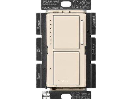 Maestro LED+ Dual Dimmer and Switch, Single Pole, Light Almond Fashion