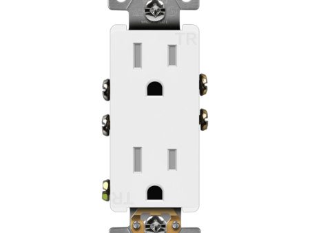 15 Amp Tamper-Resistant Duplex Outlet, White Discount