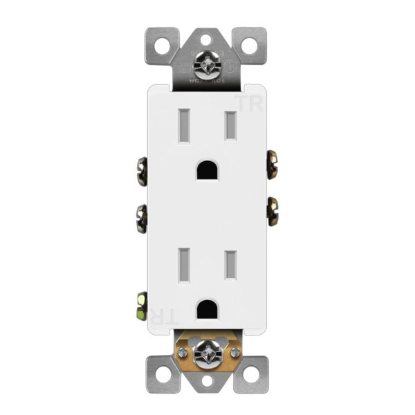 15 Amp Tamper-Resistant Duplex Outlet, White Discount