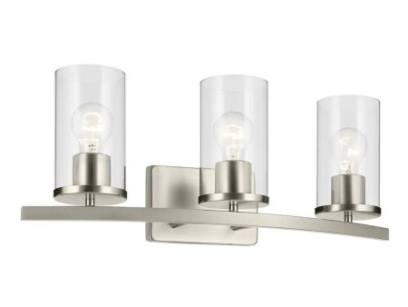 Crosby 23 In 3-Lights Bathroom Vanity Light, Brushed Nickel Finish Cheap