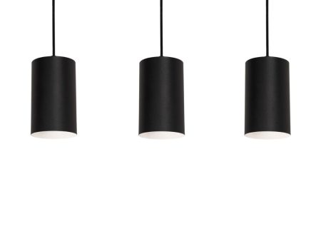 Tyke 36 in. 3 Lights Pendant Light Black Finish Hot on Sale