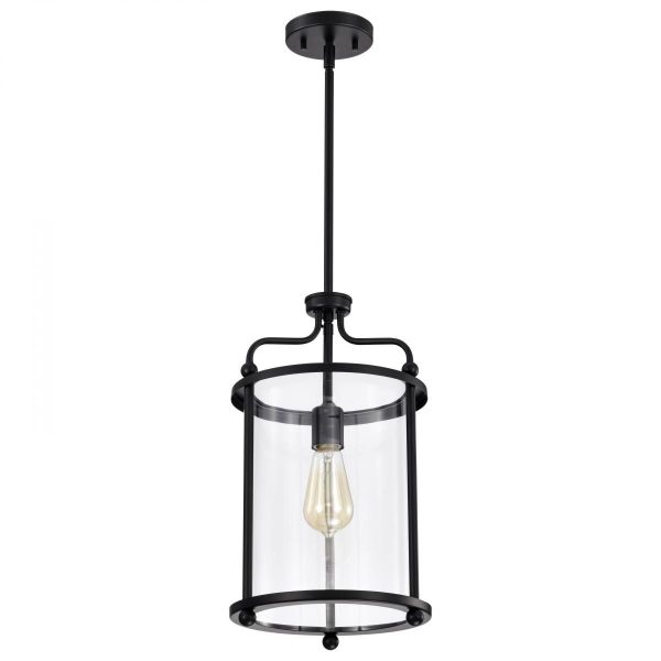 Yorktown 10 in. Pendant Light Matte Black Finish Sale