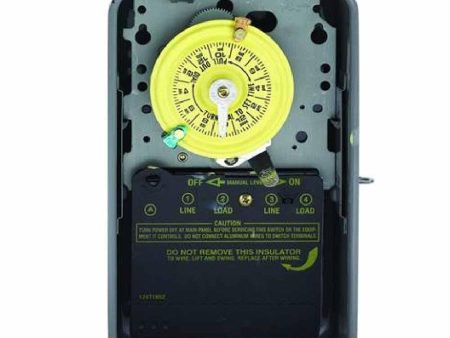 40 Amp 120-Volt 24-Hour Outdoor Mechanical Timer Switch DPST Gray Supply