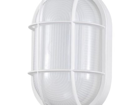 11 In. LED Outdoor Bulkhead Light Frosted Glass White finish Online