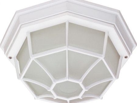 11 In. Outdoor Flush Mount White finish For Discount