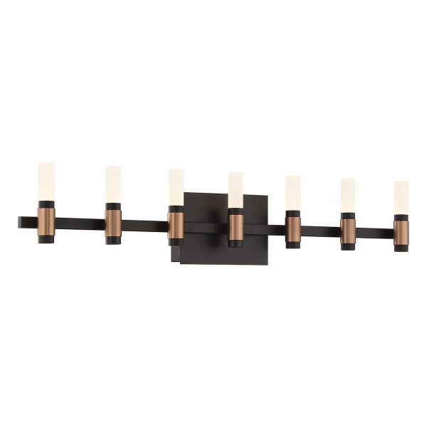 Albany 14 Lights 32 in. LED Vanity Light Black & Brass Finish Supply