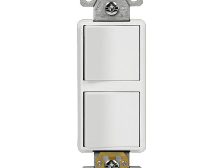 Dual Rocker Light Switch, Single Pole, White Online Sale