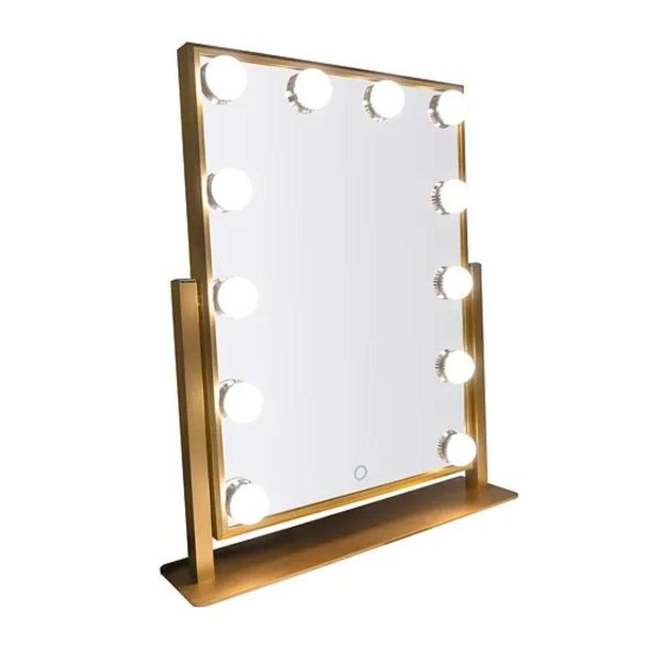 Hollywood 15 In. X 17 In. Tri-Color 12 LED Bulbs Make Up Mirror With Touch On Off Dimmer Function Online Hot Sale