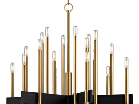 Abrams 18 Lights Chandelier Brass finish Fashion