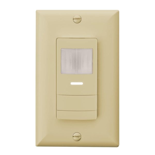 WSX PIR Microphonics Dual Technology Vacancy In-Wall Sensor, Ivory Hot on Sale