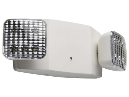 LED Emergency Light, 1 Watts, 2 Square Light Heads, 120-277V, Remote Capable, White For Cheap