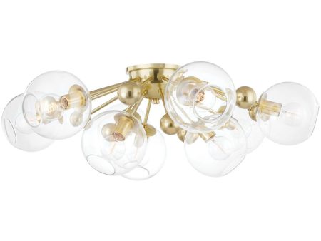 Abbott 42 in. 9 Lights Semi flush Mount Light Brass finish Cheap