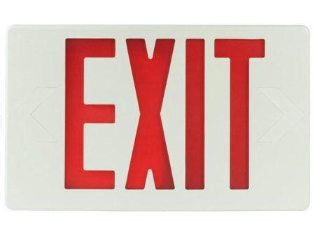 LED Exit Sign, Double Face with Red Letters, White Finish, Battery Backup Included, Remote Capable Online Sale