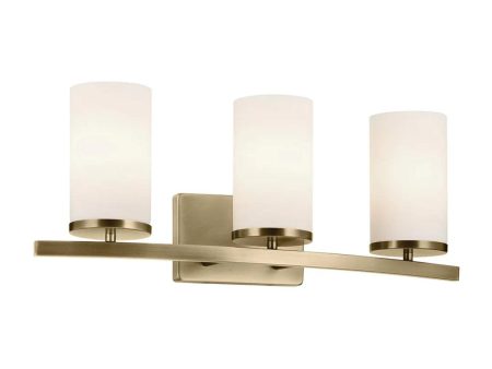 Crosby 23 In 3-Lights Bathroom Vanity Light With Satin Etched Cased Opal Glass,Gold Finish Sale