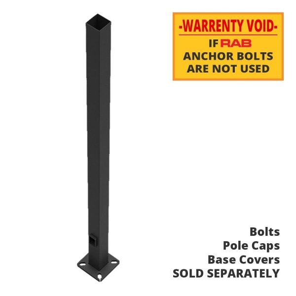 20 ft Light Pole With Base, 4 in Square Shaft, 7 Gauge Thickness, Drilled Tenon, Bronze Finish Hot on Sale