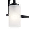 Kennewick 33 In 4-Lights Bathroom Vanity Light With Clear Satin Etched Glass, Black Finish Supply