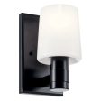 Adani 8  1-Light Wall Sconce With Opal Glass, Black Finish For Sale