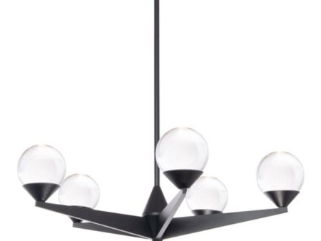 Double Bubble 23 in. 5 Lights LED Chandelier Black Finish Online now