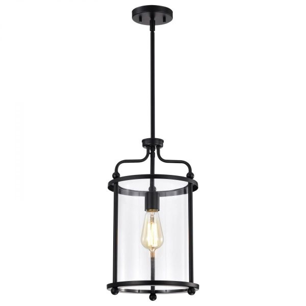 Yorktown 10 in. Pendant Light Matte Black Finish Sale