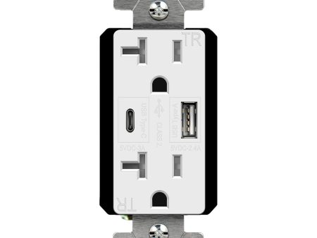 20 Amp Tamper-Resistant Duplex Receptacle with 5.8A USB-A C Outlet w Interchangeable Cover Cheap