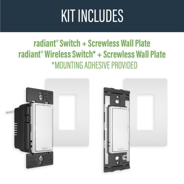 radiant 3-Way Rocker Light Switch Kit, 15-Amp, White For Discount