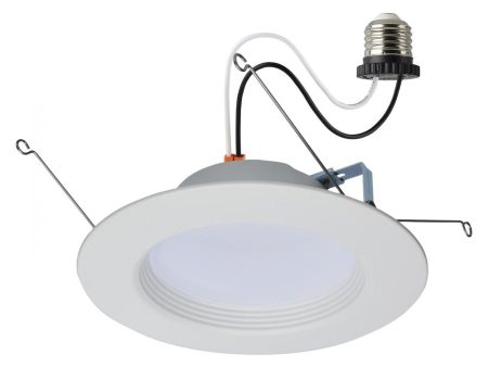 5 6 inch Round Retrofit LED Downlight, 9 Watts, 800 Lumens, Selectable CCT, White Baffle Trim Online