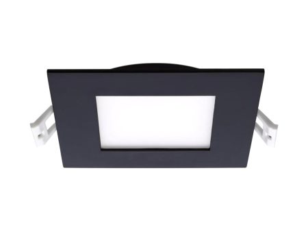 Slim Fit 4 Inch Square Canless LED Recessed Light, 650 Lm, 27K|30K|35K|40K|50K, Black Finish Discount