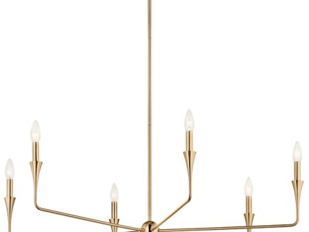 Alvaro 40  6-Light Chandelier 1-Tier, Champagne Bronze Finish Online now