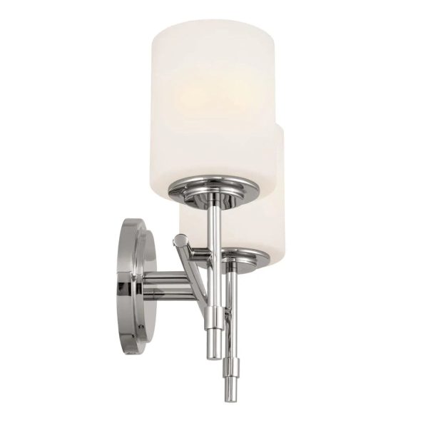 Ali 14 In 2-Lights Bathroom Vanity Light With Satin Etched Cased Opal, Polished Nickel Finish Online now